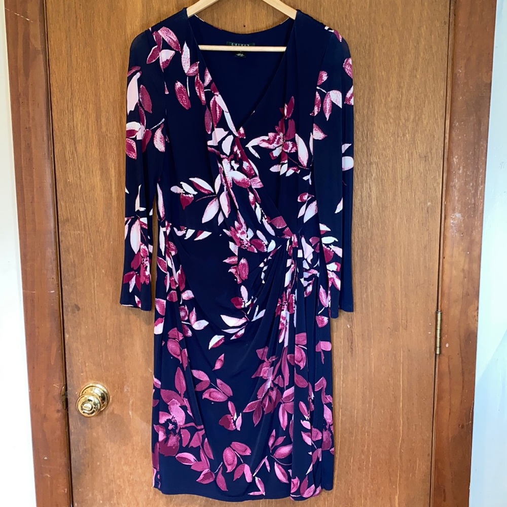 LAUREN Ralph Lauren floral faux wrap dress size 12